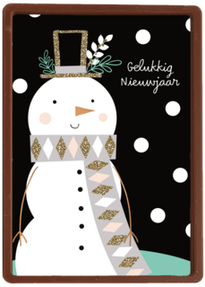 nieuwjaarskaart sneeuwpop