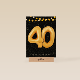 Verjaardagskaart leeftijden 40 ballonletters