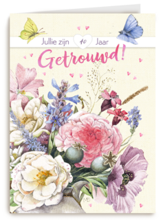 Huwelijkskaart 40 jaar getrouwd Marjolein Bastin