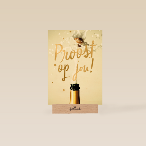 Felicitatie kaart man vrouw champagne proost op jou