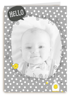 fotokaart hello klein baby kindje