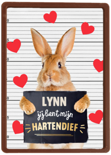 valentijn kaart konijn grappig jij bent mijn hartendief