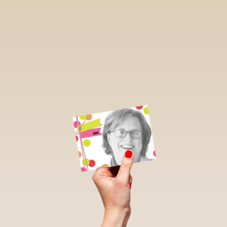 fotokaart vrouw roze