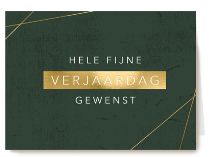 Verjaardagskaart groen hele fijne verjaardag