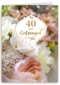 Huwelijkskaart 40 jaar getrouwd foto met bloemen