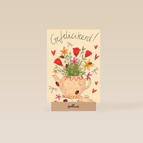 Matia Gefeliciteerd Theepot vol bloemen