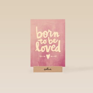 geboortekaartje born to be loved roze