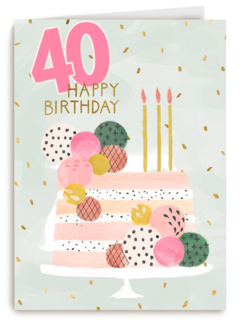 40 happy birthday met taart
