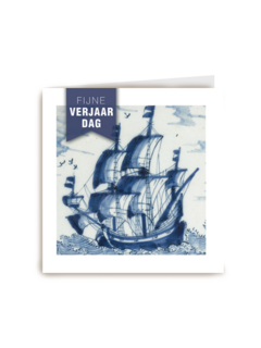 studio art kaart van schilderij met boot fijne verjaardag