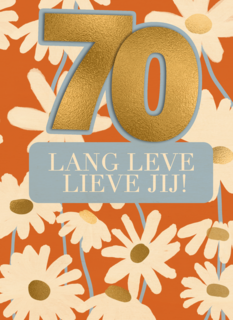 een bloemige verjaardagskaart voor 70