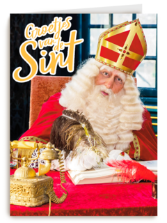 Sinterklaaskaart Groetjes van Sint