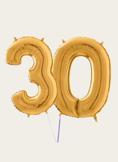 Cijferballon 30 Jaar Goud XL Cijferballon 30 Jaar Goud XL