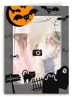 fotokaart halloween begraafplaats