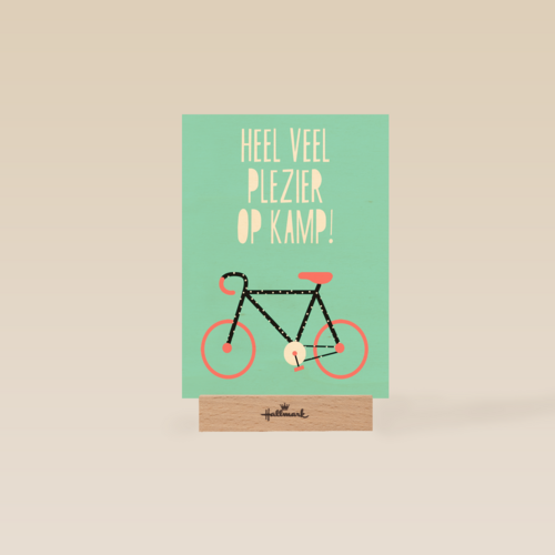 Op kamp kaart Heel veel plezier op kamp Fiets