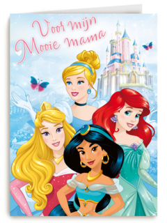 Moederdagkaart prinsessen voor mijn mooie mama