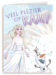 Op kamp kaart Elsa en Olaf van Frozen