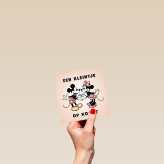 Een kleintjte op komst Mickey en Minnie Mouse