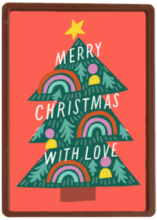 Kerstkaart hip Merry Christmas with love