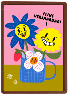 Fijne verjaardag bloemen mok