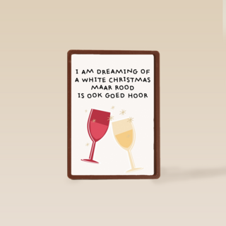 kerstkaart grappig i am dreaming of white wine