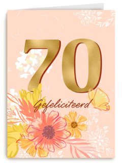 Verjaardagskaart 70 met bloemen