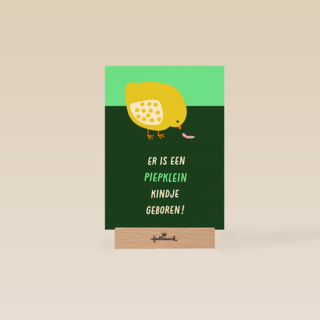 Geboortefelicitatie piepklein kindje geboren