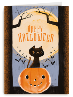Happy Halloween Cat Pumpkin