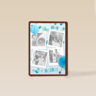 4 fotos slingers blauw