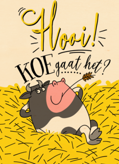 vriendschapskaart hooi koe gaat het