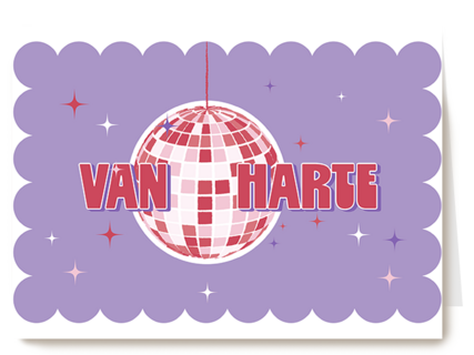Verjaardagskaart Van Harte Discobal