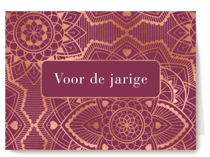 verjaardag kaart stijlvol bloemenpatroon