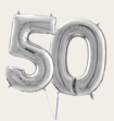 Cijferballon 50 Jaar Zilver XL