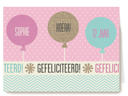 gefeliciteerd met drie ballonnen