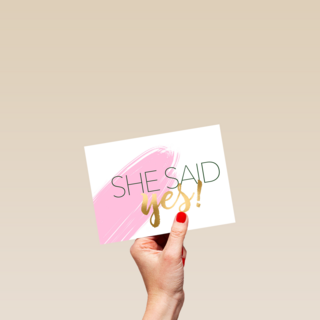 Verloofdkaart Engels She said yes