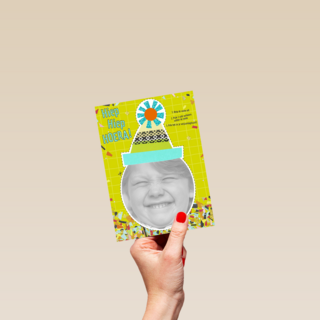 foto kaart verjaardag kids jongen met feestmuts
