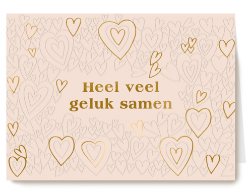 Heel veel geluk samen gouden hartjes