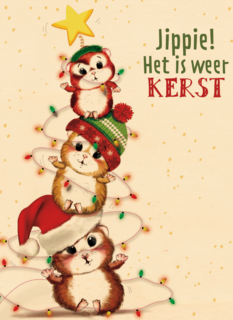 kerstkaart jippie het is weer kerst