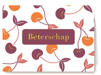 Beterschapskaart gekleurde kersen