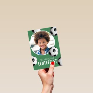 Uitnodiging Lentefeest voetbal fotokaart