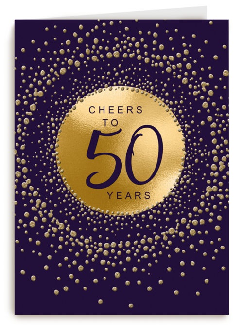 Verjaardagskaart leeftijden Man vrouw Cheers to 50 years