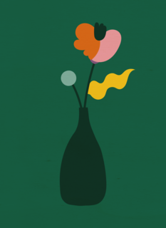 condoleancekaart met vaas bloemen