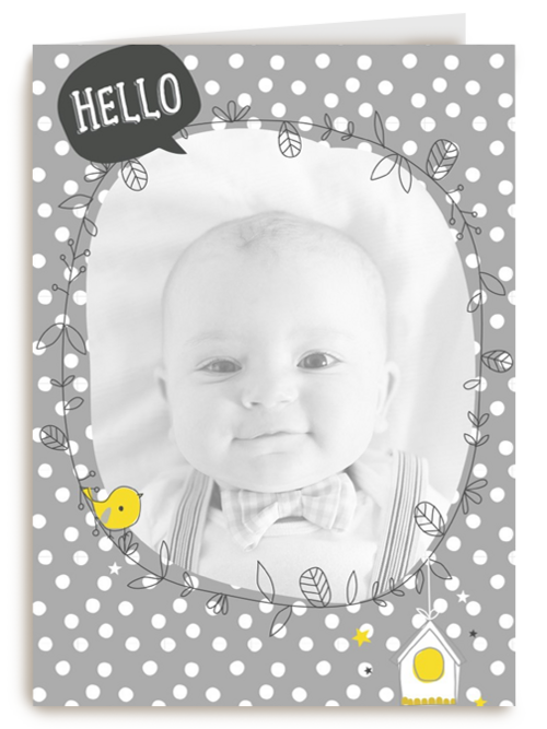 fotokaart hello klein baby kindje
