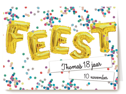uitnodiging feest ballonnen