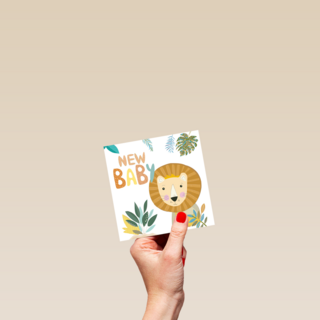 Geboorte felicitatie leeuwtje in de jungle