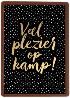 op kamp kaart zwart goud veel plezier op kamp