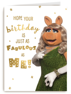 verjaardag kaart muppets miss piggy fabulous