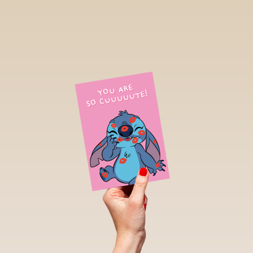 Valentijnskaart Stitch you are so cuuuuute