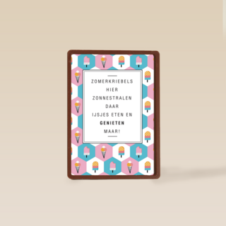 zomerkaart zomerkriebels zonnestralen ijsjes eten genieten
