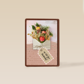 Moederdagkaart envelop met bloemen