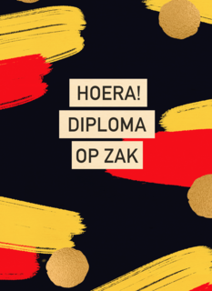 hoera diploma op zak met belgische vlag